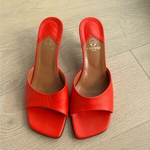 Brother Vellies Women's Red Heeled Mules 9